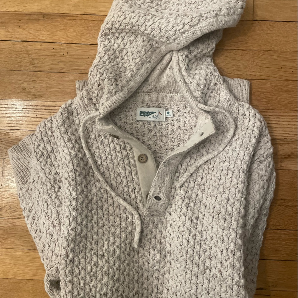 Wellen Headlands Hoodie Mens Large Heather Bone - excellent condition